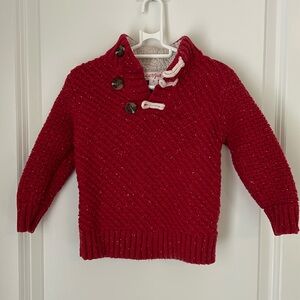 Cat & Jack textured knit pullover mock neck w/ toggles, 3T, excellent condition